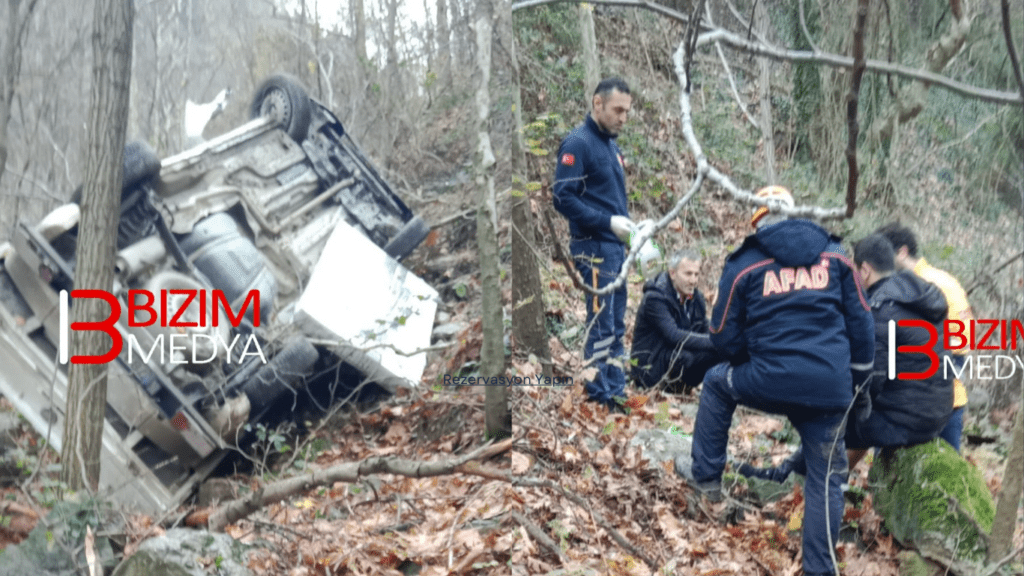 Karabük-Yenice Yolunda Kamyonet Şarampole Devrildi: 2 Yaralı